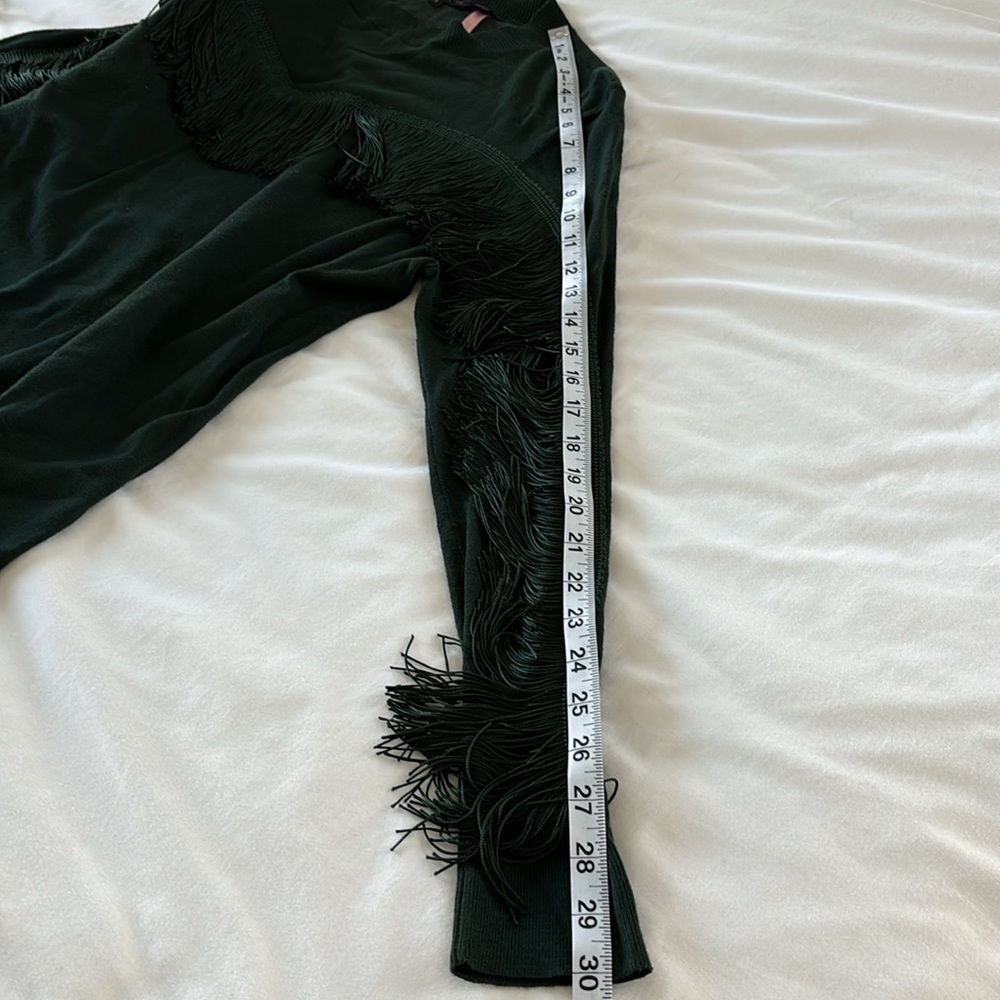Ted Baker London Aniebal Dark Green Fringe Sweater Crew Neck Size 3 (6-8 US) - Picture 12 of 14